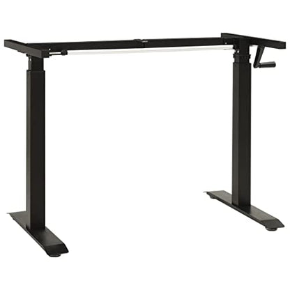 SKM Manual Height Adjustable Standing Desk Frame Hand Crank Black (Weight-19KG)