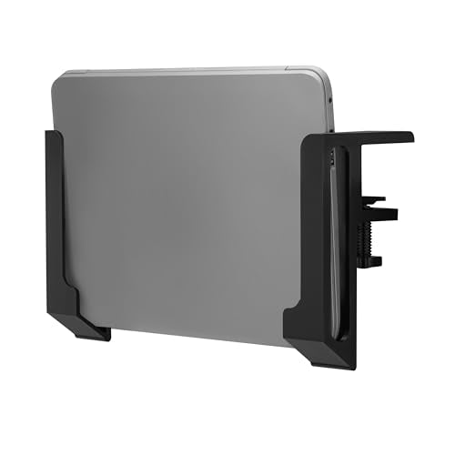 BRAINWAVZ Laptop Holder for Side of Desk, 1.2" / 31mm, Adjustable Length, Ideal for Macbooks, Surface, Keyboards, Switch, Tablets & More, Easy to Install, Screw On Desk - color: Black Desk Edge Mount