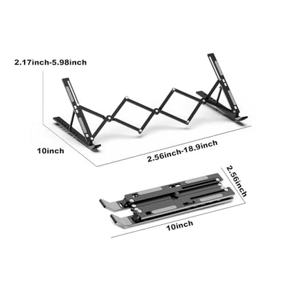 Laptop Stand for Desk, Adjustable Laptop Riser, Black | Portable Foldable Laptop Stands Travel for 10-17” Laptops - color: Black