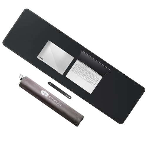 CENNBIE Leather Desk Mat, 51.2" x 16" Desk Pad for Full Desk (Black) - color: Black, size: 51.2" x 51.2"