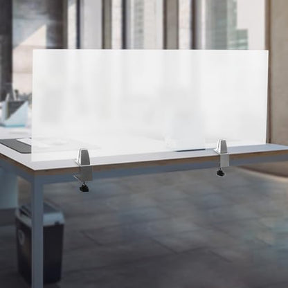 Acrylic Acoustic Desk Divider Privacy Panel Desk Divider Desk Partition Noise Reducing Mounted Sound Proof Dividers Edge Clip Mounts for Office Reduce Noise and Visual Distractions 47" x 18" - size: 47*18”