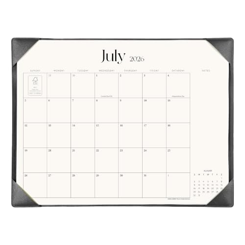 Simplified Desk Calendar 2026 with Desktop Mat, Cabbrix Large Desk Pad Calendar 21" x 16-1/2" January 2026 to June 2027, Desk Blotter Calendar for Home School and Office (Dark Black) - color: Dark Black
