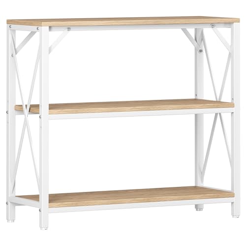 Homeiju Console Table 31.5" Width, 3-Tier Entryway Table with Storage, Industrial Sofa Table with Open Shelves, Foyer Tables for Entryway, Hallway, Kitchen, Living Room and Bedroom, Light Coffee - color: Light Coffee, size: 31.5 inch