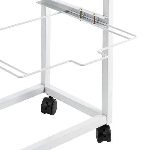 2 Tiers Metal Rolling File Carts with Wheels,Hanging Files Movable Pull-Out Folder Rack,Drawer File Cabinet Movable Pull-Out File Cabinet for Office, Classroom, Home Study, or Printer Room