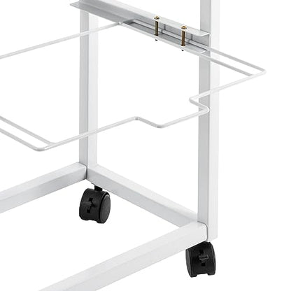 2 Tiers Metal Rolling File Carts with Wheels,Hanging Files Movable Pull-Out Folder Rack,Drawer File Cabinet Movable Pull-Out File Cabinet for Office, Classroom, Home Study, or Printer Room