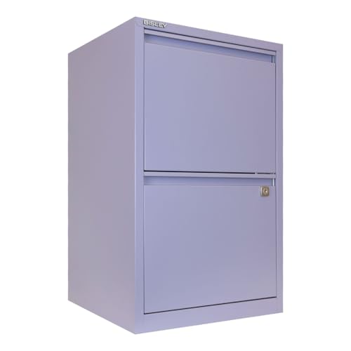 Bisley 2-Drawer Flush Front Vertical File Cabinet - Lilac - color: Lilac, size: 2 Drawer