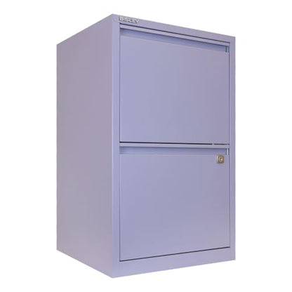 Bisley 2-Drawer Flush Front Vertical File Cabinet - Lilac - color: Lilac, size: 2 Drawer