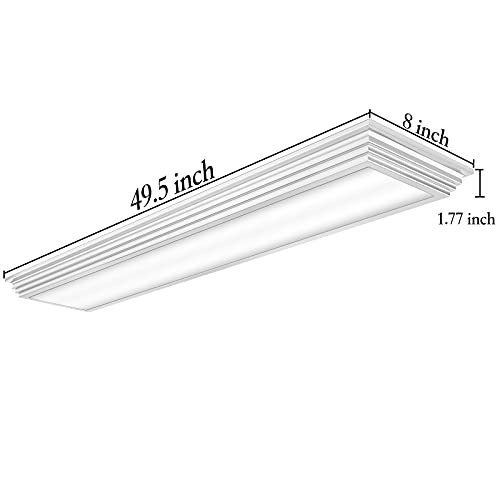 FAITHSAIL Dimmable 4FT LED Wraparound Light, 3 Color Temperature 3000K/4000K/5000K CCT 50W 5500LM 4 Foot Kitchen LED Light Fixture, Flush Mount 48 Inch Linear Ceiling Lighting Fixture, 2 Pack - size: 4 FT-2 Pack