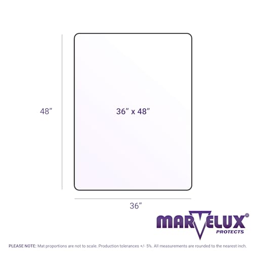 Marvelux Eco-Friendly Office Chair Mat 2 Pack for Low and Standard Pile Carpeted Floors, 36" x 48" Rectangular Chair Mat, Clear Carpet Protector - size: 36" x 48" - 2 Pack