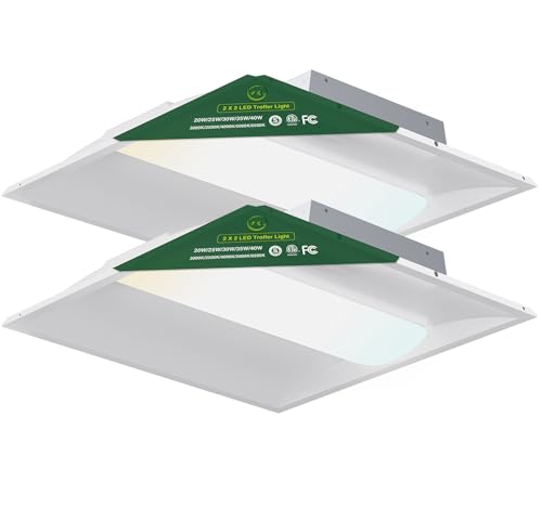 YXL 2x2 LED Troffer Light, 5CCT Switch LED Drop in Ceiling Light, 2-Pack - size: 2x2 FT-2Pack