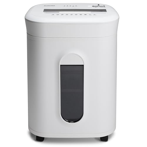 Aurora High-Security 10-Sheet Micro-Cut Paper and Credit Card Shredder with 6 Gallon Pullout Basket / 60 Mins Running Time/Security Level P-5 - style: 10-Sheet MicroCut / P5