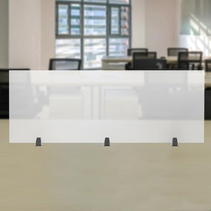 60'' × 22” Desk Divider Privacy Panel, Frosted Acrylic Table Top Sneeze Guard, Acoustic Wall Partition, Desktop Privacy Panel for Office Reduce Noise and Visual Distractions - size: 60'' × 22”