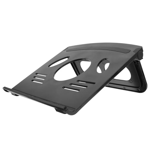 Adjustable Laptop Cooling Rack and Computer Stand for Desk Use, Universal Black Laptop Riser Holder with Ventilated Design for Home Office and Travel
