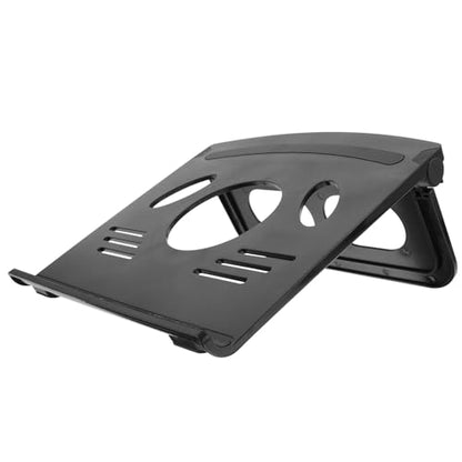 Adjustable Laptop Cooling Rack and Computer Stand for Desk Use, Universal Black Laptop Riser Holder with Ventilated Design for Home Office and Travel