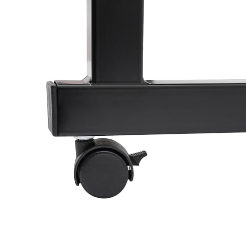 3-Tier Standing Desk Adjustable Height,Standing Computer Table with Power Outlets,Lockable Mobile Standing Desk with 2 Side Hooks,Stand Up Desk Laptop Table on Wheels (40*16*26.4-35.4 in)