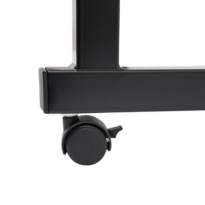 3-Tier Standing Desk Adjustable Height,Standing Computer Table with Power Outlets,Lockable Mobile Standing Desk with 2 Side Hooks,Stand Up Desk Laptop Table on Wheels (40*16*26.4-35.4 in)
