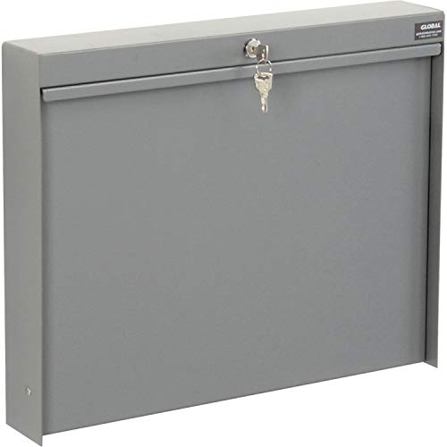 Global Industrial Wall Mounted Fold Down Shop Desk with keyed Lock, 50 Lbs
