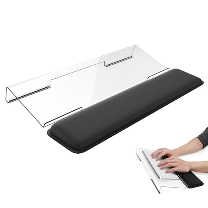 Laborio Computer Keyboard Wrist Rest, Keyboard Riser Stand for Desktop - color: Clear
