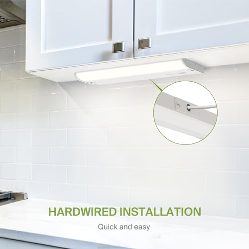 ASD LED Under Cabinet Lighting, 18 inch 8W 715 LM, Dimmable Hardwired Under Cabinet Lights for Kitchen, 3000K Soft/4000K Cool/5000K Daylight, Under Counter Light Fixtures, ETL, White, 2 Pack - color: 18 Inch White, size: 2 Pack