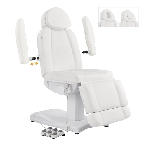 Full Electrical Medical Aesthetic Chair Facial Beauty Bed Podiatry Doctors Office Chair with 3 Motors INK - color: White-2pack