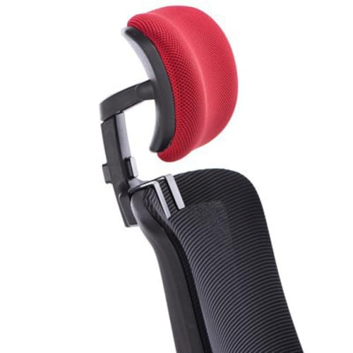 Office Chair Headrest Attachment,Breathable Mesh Soft Sponge Neck Support Cushion Clip on Head Pillow for Computer Chair,Easy Installation (Red) - color: Red