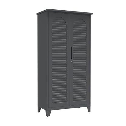 KEIKI 73'' H Metal Tool Storage Cabinet, Garage Storage Cabinet with Doors & Adjustable Shelves & Ample Storage Space for Garage, Home, Office, Utility Room