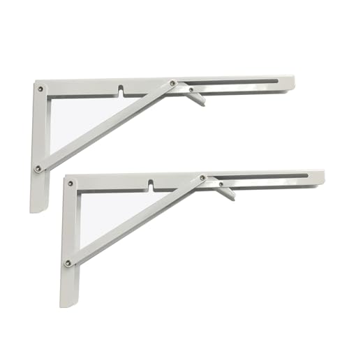 Folding Shelf Brackets Max. Load 220 lb, Heavy Duty DIY Wall Mounted Shelf Bracket Space Saving for Table Work Bench (16 INCH-2PCS) - size: 16 INCH-2PCS