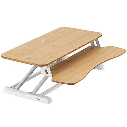 VIVO Real Bamboo 32 inch Standing Desk Converter, DESK-V000KO - color: Bamboo, size: 32"