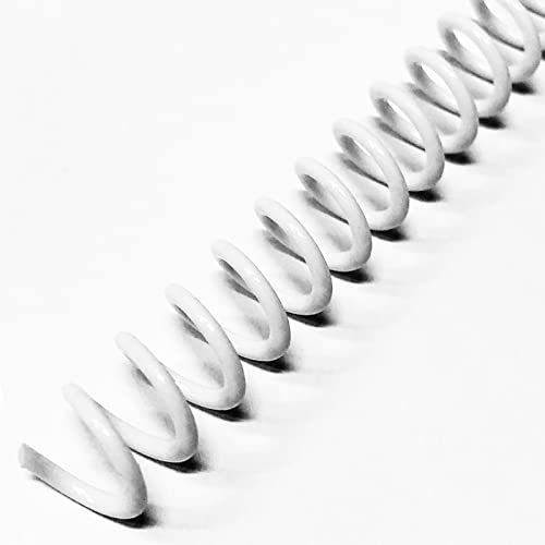 Binditek Plastic Spiral Binding Coils, 12 mm, 4:1 Pitch, White, 50 Pack - size: 12mm, style: 50P , White