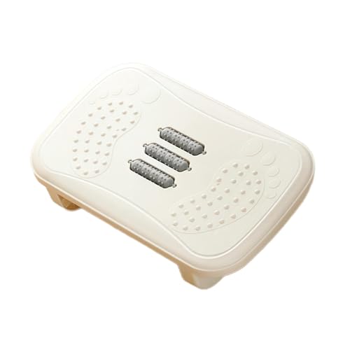Office Desk Footrest Rocking Foot Stool Ergonomic Support Massage Rollers Solid PP Material Suitable for Working Adults Kids Home, White - color: White