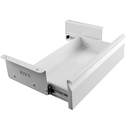 VIVO White 16 x 9 inch Under Desk Slide Out Drawer, DESK-AC03A-W | No Shell, Sturdy Steel Design, Under Desk Storage, Workstation Organizer for Home Office, Holds 11 lbs - color: White, size: 16 Inch +Std