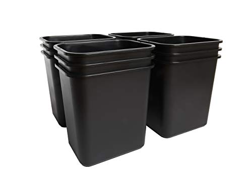 United Solutions 7.7 Gallon Trash Wastebasket, 12 Pack, Black, Under Desk | Slim 30.8-quart bins fit small spaces in offices, kitchens, dorms, and homes with an easy-to-clean design - color: Black, size: 30.8 Qt - 12 Pack