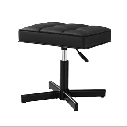 LUE BONA Foot Rest Under Desk Ottoman, 15''-19.5'' Height Adjustable PU Faux Leather Leg Rest with Soft Padding, 360° Swivel Design, Black Supports Up to 300lbs for Bathroom & Living Room - color: Black
