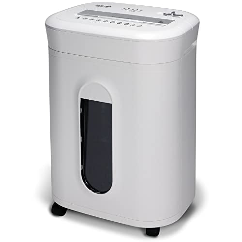 Aurora Heavy Duty Anti-Jam 15-Sheet Crosscut Shredder/60 Min Run Time/ 6-Gallon Pullout Basket, White - style: 15-Sheet CrossCut/AntiJam 60-min