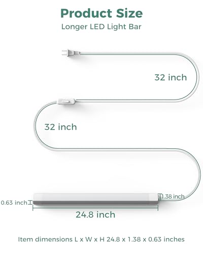 ASOKO 25" Under Cabinet LED Lights Plug in Workbench Light 1000LM 6000K - color: Cool White, size: 25 Inch