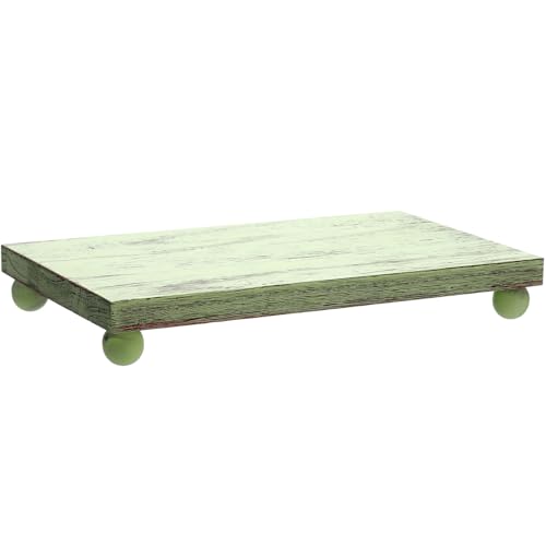 Amyhill Wood Pedestal Stand Riser Decor,Classic,Green,12 X 7 Inch - color: Green, size: 12 x 7 Inch