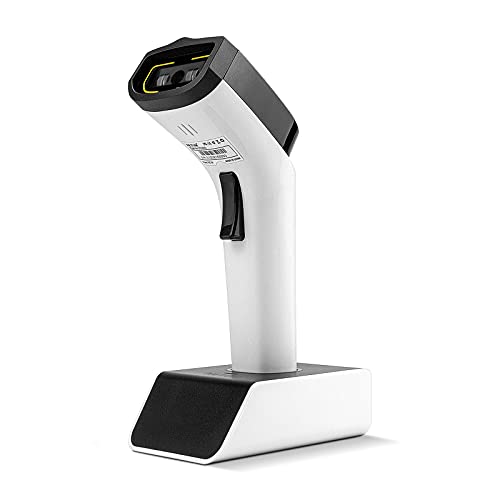 NETUM 1D Barcode Scanner, Wireless Bluetooth with Cradle, DS5000-White - color: White
