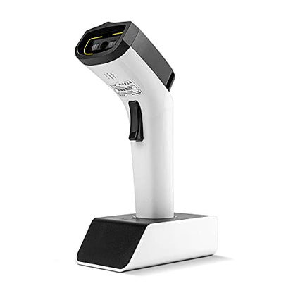 NETUM 1D Barcode Scanner, Wireless Bluetooth with Cradle, DS5000-White - color: White