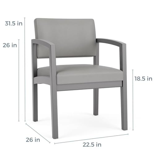 Lenox Wood Reception Waiting Room Healthcare Guest Chair/Black Wood/Blue - color: Blue