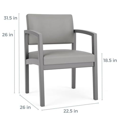 Lenox Wood Reception Waiting Room Healthcare Guest Chair/Black Wood/Blue - color: Blue