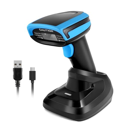 Barcode Scanner Wireless 1D Laser Barcode Reader with Stand | 2 in 1 Wired Connection & 2.4G Wireless Plug&Play Bar Code Reader Scanners - size: 1D-652WL-Wireless