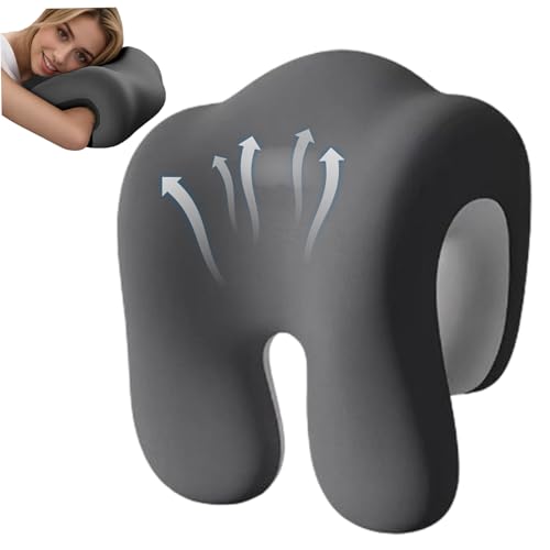 Office Chair Headrest Attachment, Ergonomic Memory Foam Concave Neck Support Pillow, Comfort Office Chair Headrest for Working, Car, Sofa, Plane, Travel