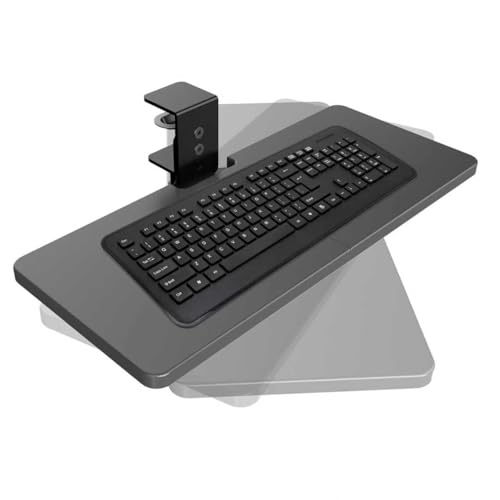 Large Under Desk Rotatable Computer Keyboard and Mouse Tray, Extra Sturdy Desk Swivel Clamp, Ergonomic Keyboard & Mouse Tray for Typing in Home, Office Work, 22.8” x 9.8”