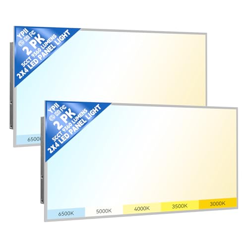 2 Pack 2x4 LED Flat Panel Light LED Drop Ceiling Light Fixture, 5 CCT 3000K-6500K Adjustable & 5 Wattage 30-72W Selectable Recessed Back-Lit Fixture for Office, ETL Listed - size: 2X4 2Pack