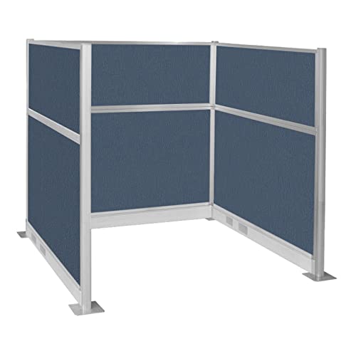 Versare Pre-Configured Hush Panel Electric Cubicle | Workstation Divider Walls | Cubicle Privacy Panels | Office Partition Walls - color: Ocean, size: 6' x 6' Single