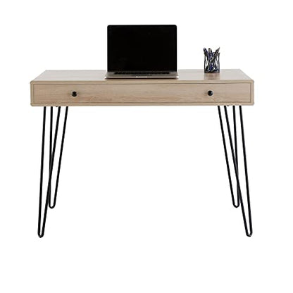 Realspace® Callay 42" W Writing Desk, Blonde Oak/Black