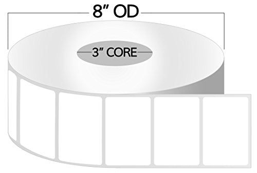 Removable Direct Thermal Labels, 2" x 1", 26000 Labels (20 Rolls,1300/Roll) | Compatible with Rollo & Zebra Desktop Printers, 1" Core, Perforated, Water & Oil Resistant - size: 2" x 1" (Removable) - 20 Rolls