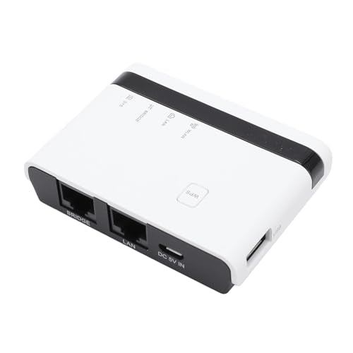 Wireless Print Server, Support up to 4 Printers with USB 2.0 Port and 100Mbps Network Bridge, for OS, Standalone Mode Available, Ideal for Homes, Warehouses, Stores (US Plug)