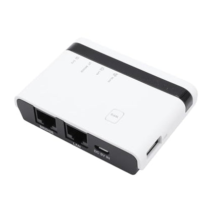 Wireless Print Server, Support up to 4 Printers with USB 2.0 Port and 100Mbps Network Bridge, for OS, Standalone Mode Available, Ideal for Homes, Warehouses, Stores (US Plug)