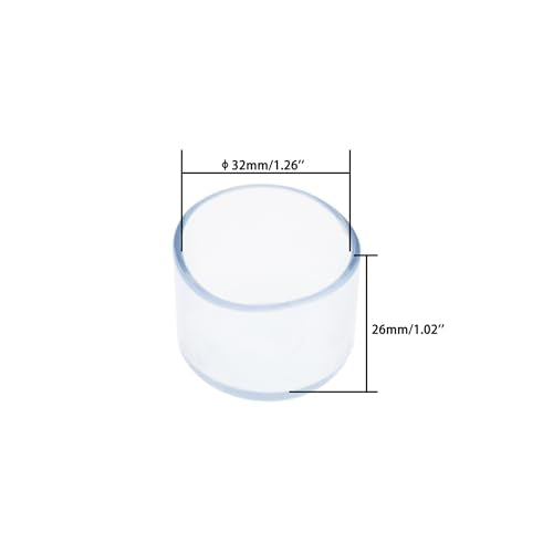 Round Chair Leg Caps,PVC Furniture Feet Covers,TTZEZE Transparent Round Floor Protectors,Clear Table Feet Covers Preventing Plastic Chair Leg Covers Scratches and Noise 32mm/1.26'', 12 - size: 1.26 inches